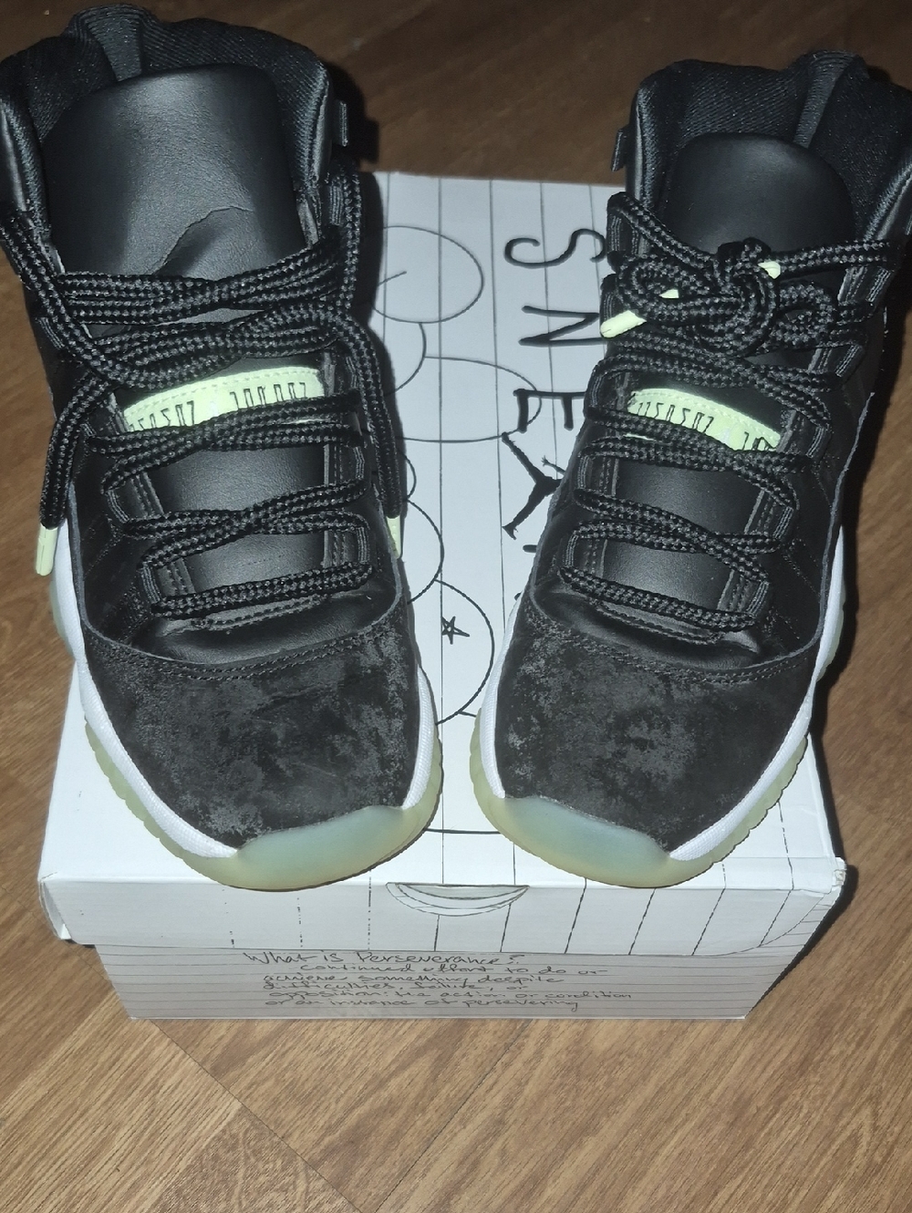 Jordan Retro 11 "Barely Volt" GS 5.5 with Glow Green Accents